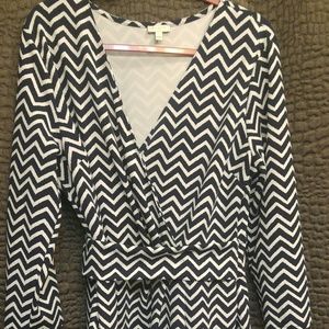 Black white chevron dress